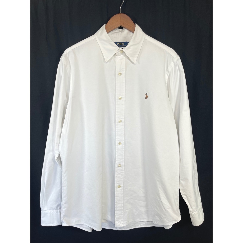 Polo Ralph Lauren Button Down Shirt Classic Fit L White Oxford Preppy Old Money